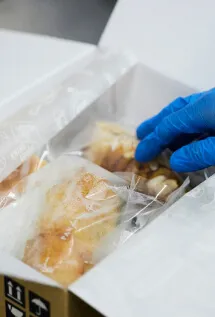 Freeze the bread and pack in the box